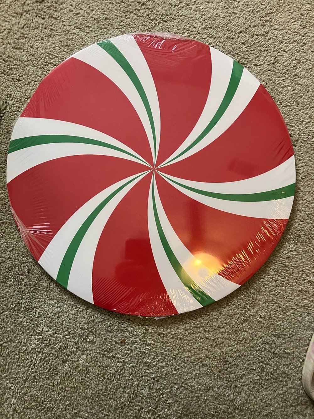Hobby Lobby Red White Green Peppermint Swirl Table Charger